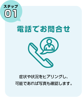 STEP 1. 電話でお問合せ
